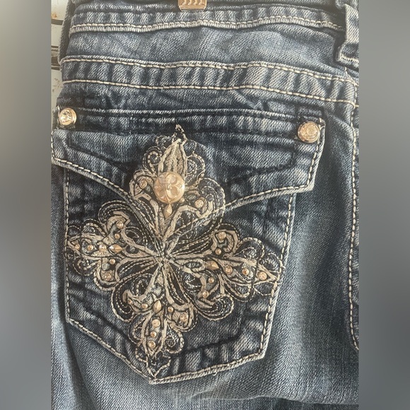 Miss Me Denim Boot Cut Jeans with Silver Accents - Picture 4 of 8